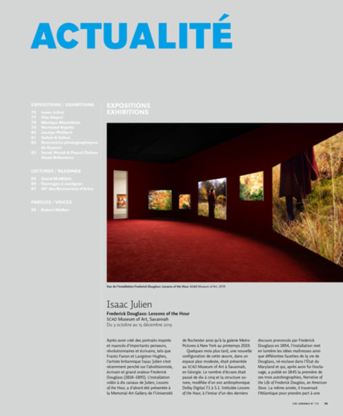CV115 - Isaac Julien, Frederick Douglass: Lessons of the Hour  — Ariane Noël de Tilly