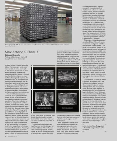 CV116 - Marc-Antoine K. Phaneuf, Dédales d’almanachs — Alexis Desgagnés