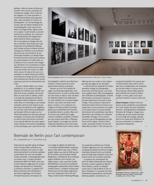 CV116 - Biennale de Berlin pour l’art contemporain — Érika Nimis