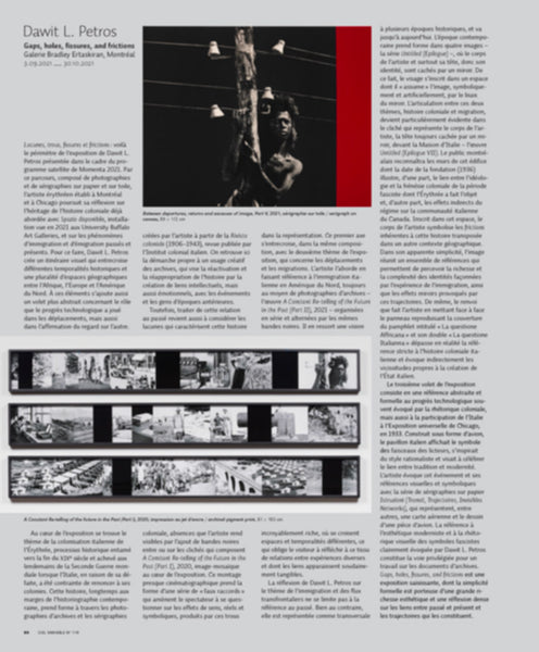 CV119 - Dawit L. Petros, Gaps, holes, fissures, and frictions — Claudia Polledri