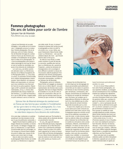 CV126 - Femmes photographes – Dix ans de luttes pour sortir de l’ombre, Sylviane Van de Moortele – Sophie Mangado