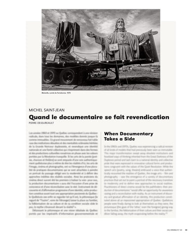 CV120 - Michel Saint-Jean, Quand le documentaire se fait revendication — Pierre Dessureault